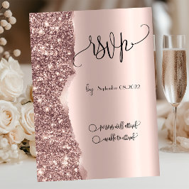 Eleganter Luxus Rose Gold Glitzer UAWG Einladung