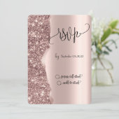Eleganter Luxus Rose Gold Glitzer UAWG Einladung (Stehend Vorderseite)