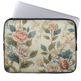 Eleganter Luxus-Rosenmuster-Wurfkissen  Laptopschutzhülle