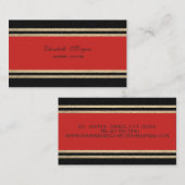 Eleganter Luxus, Rot, Imitate Gold Glitterie Strei Visitenkarte (Vorne/Hinten)