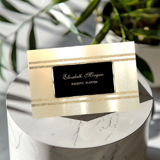 Eleganter Luxus, Schwarz, Imitate Gold Glitterie S Visitenkarte
