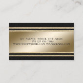 Eleganter Luxus, Schwarz,Imitate Gold Glitterie St Visitenkarte (Rückseite)