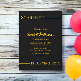 Eleganter Luxus Schwarz und Gold Moderner Geburtst Einladung