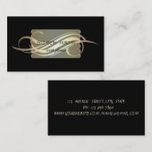 Eleganter Luxus Schwarz Visitenkarte (Vorne/Hinten)