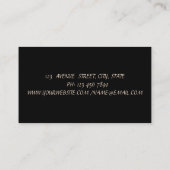 Eleganter Luxus Schwarz Visitenkarte (Rückseite)