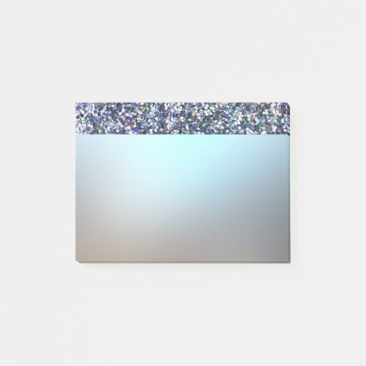 Eleganter Luxus Shiny Blue Glitzer Post-it Klebezettel (Vorderseite)