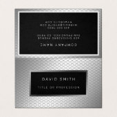 Eleganter Luxus Silbermetall Visitenkarten (Außenseite Aufgefaltet)