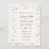 Eleganter Luxus Sparkling Gold Confetti Dots Image Einladung (Vorderseite)