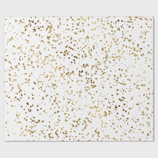 Eleganter Luxus Sparkling Gold Confetti Dots Image Geschenkpapier (Flach)