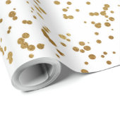 Eleganter Luxus Sparkling Gold Confetti Dots Image Geschenkpapier (Rolleneckpunkt)