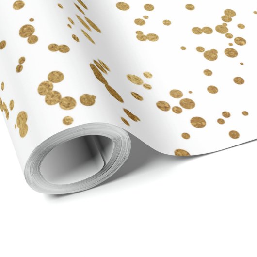 Eleganter Luxus Sparkling Gold Confetti Dots Image Geschenkpapier (Rolleneckpunkt)