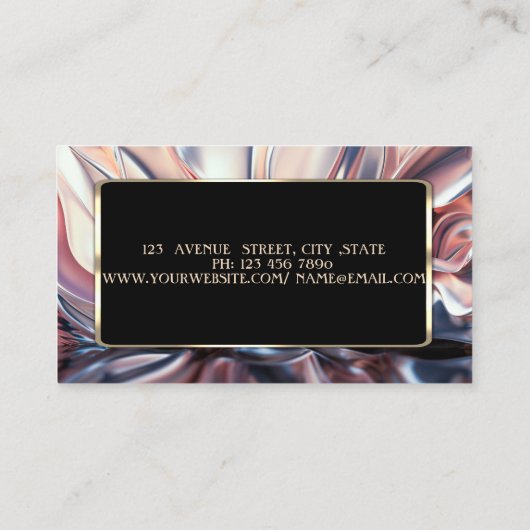 Eleganter Luxus-Stilrahmen Abstrakt Visitenkarte (Rückseite)