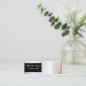 Eleganter Luxus Stilsilber, Rahmen Mini Visitenkarte (Stehend Vorderseite)