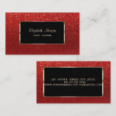 Eleganter Luxus Stilvoll, Beruflich, Rot Glitterie Visitenkarte (Vorne/Hinten)