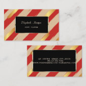 Eleganter Luxus Stilvoll gestreift, rot, schwarz Visitenkarte (Vorne/Hinten)