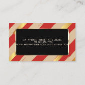 Eleganter Luxus Stilvoll gestreift, rot, schwarz Visitenkarte (Rückseite)