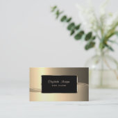 Eleganter Luxus Stilvoll, Gold, Rahmen Visitenkarte (Stehend Vorderseite)