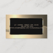 Eleganter Luxus Stilvoll, Gold, Rahmen Visitenkarte (Rückseite)