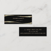 Eleganter Luxus Stilvoll, Gold, Schwarz Mini Visitenkarte (Vorne/Hinten)