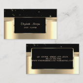 Eleganter Luxus Stilvoll,Imitate Gold,Schwarz Visitenkarte (Vorne/Hinten)