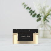 Eleganter Luxus Stilvoll,Imitate Gold,Schwarz Visitenkarte (Stehend Vorderseite)