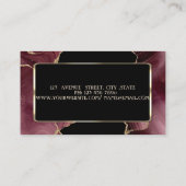 Eleganter Luxus Stilvoll, modern, Burgund Agate Visitenkarte (Rückseite)