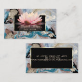 Eleganter Luxus Stilvoll,modern,Lotus Marmor Visitenkarte (Vorne/Hinten)