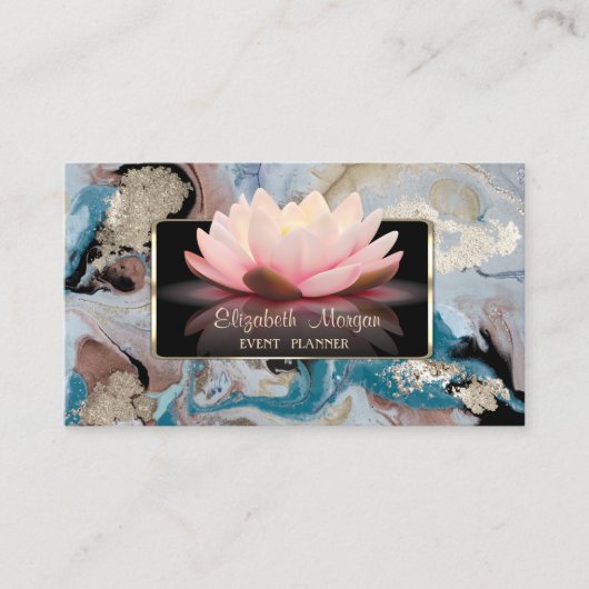 Eleganter Luxus Stilvoll,modern,Lotus Marmor Visitenkarte (Vorderseite)
