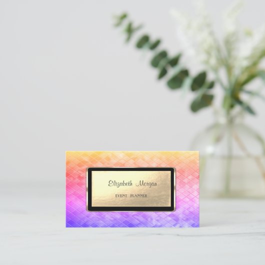 Eleganter Luxus-Stilvoll,Ombre-Sequins,Schwarzer R Visitenkarte (Stehend Vorderseite)