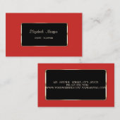 Eleganter Luxus Stilvoll, Rot, Schwarz Rahmen Visitenkarte (Vorne/Hinten)