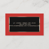 Eleganter Luxus Stilvoll, Rot, Schwarz Rahmen Visitenkarte (Rückseite)
