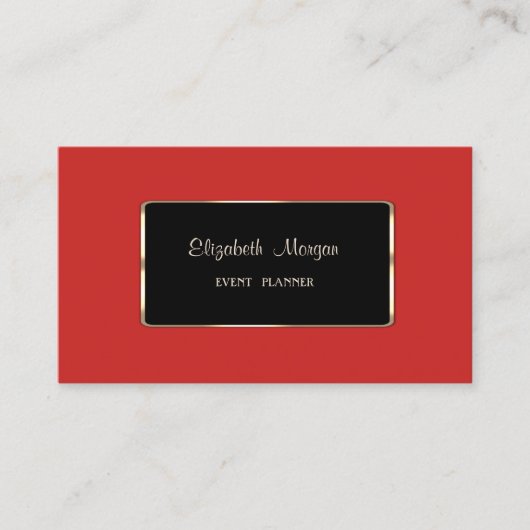 Eleganter Luxus Stilvoll, Rot, Schwarz Rahmen Visitenkarte (Vorderseite)