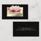 Eleganter Luxus Stilvoll, schwarz, Rahmen, Lotus Visitenkarte (Vorne/Hinten)