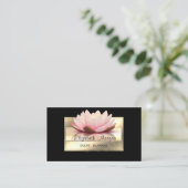 Eleganter Luxus Stilvoll, schwarz, Rahmen, Lotus Visitenkarte (Stehend Vorderseite)