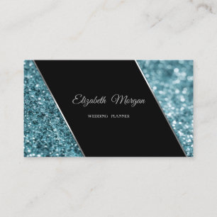 Eleganter Luxus Stilvoller blauer Glitter-Bokeh Visitenkarte