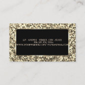 Eleganter Luxus Stilvoller Gold Glitzer Visitenkarte (Rückseite)