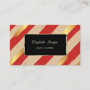 Eleganter Luxus Stylisch, Gestreift, Rot, Schwarz Visitenkarte