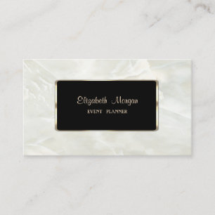 Eleganter Luxus Stylisch, Weißer Marmor, Rahmen Visitenkarte
