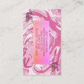 Eleganter Luxus Sweet Pink Marmor Elefant Visitenkarte (Rückseite)