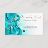 Eleganter Luxus türkisfarbenes aquamarines Gold be Visitenkarte (Vorderseite)