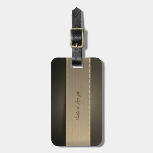 Eleganter Luxus, Vintag, gestreift Gepäckanhänger (Vorderseite vertikal)