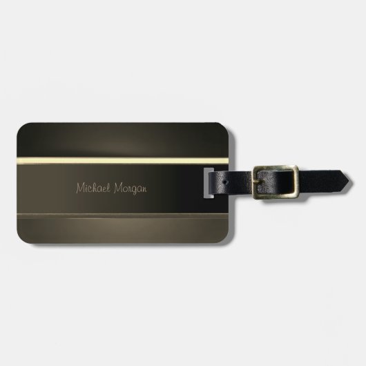 Eleganter Luxus, Vintag, gestreift Gepäckanhänger (Vorderseite horizontal)
