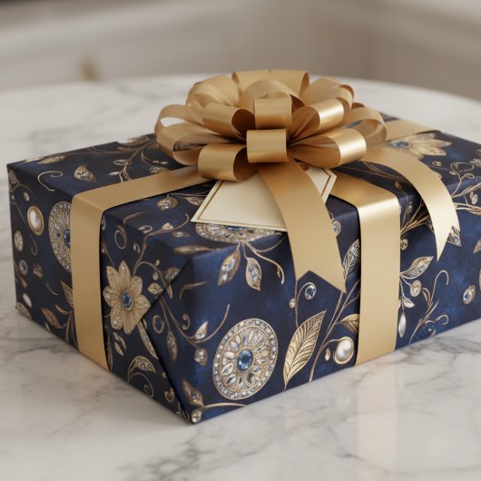 Eleganter Luxus-Vintage-Blumen Geschenkpapier Set