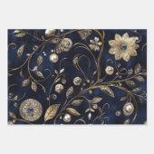 Eleganter Luxus-Vintage-Blumen Geschenkpapier Set (Vorderseite 3)