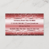 Eleganter Luxus Wine Red Luxe Border Glitzer Stars Visitenkarte (Rückseite)