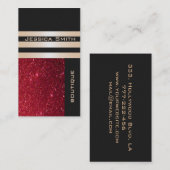 Eleganter Luxus zeitgenössischer Roter Glitter Visitenkarte (Vorne/Hinten)