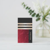 Eleganter Luxus zeitgenössischer Roter Glitter Visitenkarte (Stehend Vorderseite)