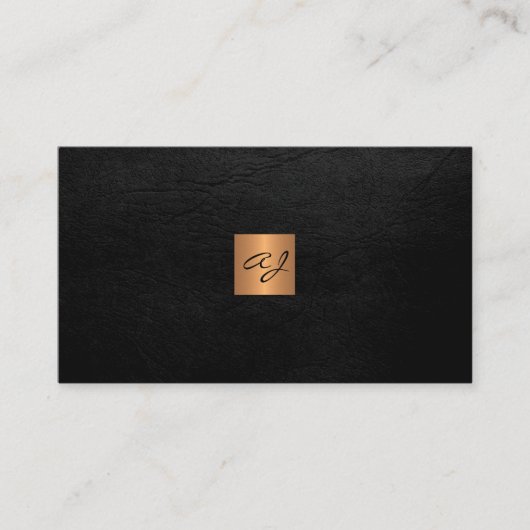 Eleganter Luxusgold-Monogramm QR-Code Visitenkarte (Vorderseite)