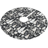 Eleganter Luxusurlaub Evergreen Forest & Floral Polyester Weihnachtsbaumdecke (Schrägansicht)