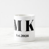 Eleganter M & K Kursiver Monogramm Anfangsbuchstab Kaffeetasse (Mittel)